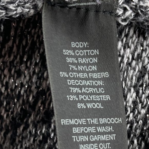 White House Black Market XS Shimmer Knit Tweed Fringe Trim Cardigan Sweater WHBM - Picture 4 of 4